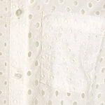 Eyelet Button Down Blouse: CreamLascanaTOPS
