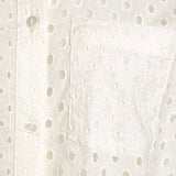 Eyelet Button Down Blouse: CreamLascanaTOPS