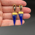Faceted Lapis Arrow Earring - 2” longBORAEARRINGS