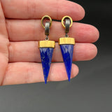 Faceted Lapis Arrow Earring - 2” longBORAEARRINGS