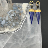 Faceted Lapis Arrow Earring - 2” longBORAEARRINGS