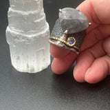 Faceted Sapphire and Tanzanite RingBORARINGS