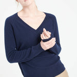 Fitted Cashmere V - neck sweater: NavySTUDIO CASHMERE8