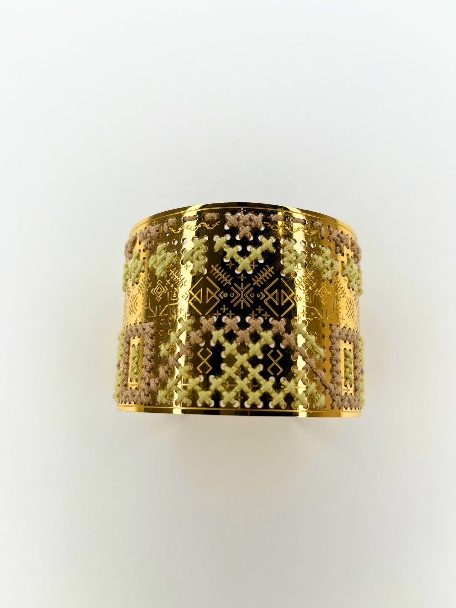 Golden Mosaic Cuff Bracelet – Handcrafted in ItalyL'EightBRACELET