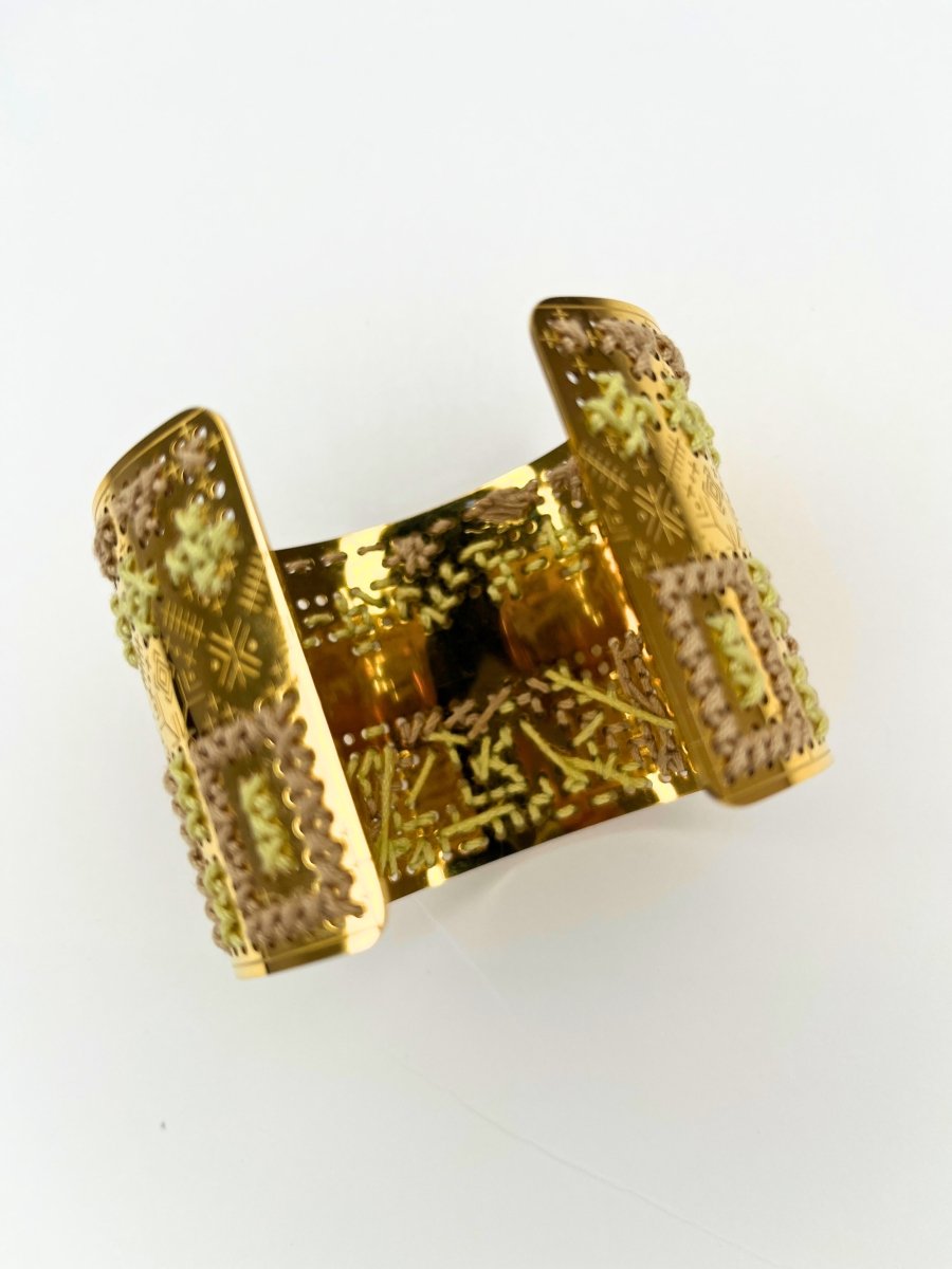 Golden Mosaic Cuff Bracelet – Handcrafted in ItalyL'EightBRACELET