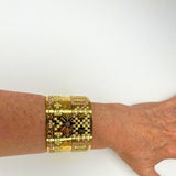 Golden Mosaic Cuff Bracelet – Handcrafted in ItalyL'EightBRACELET