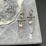Green Amethyst and Oxidized Silver Moving Earrings - 2” longBORAEARRINGS
