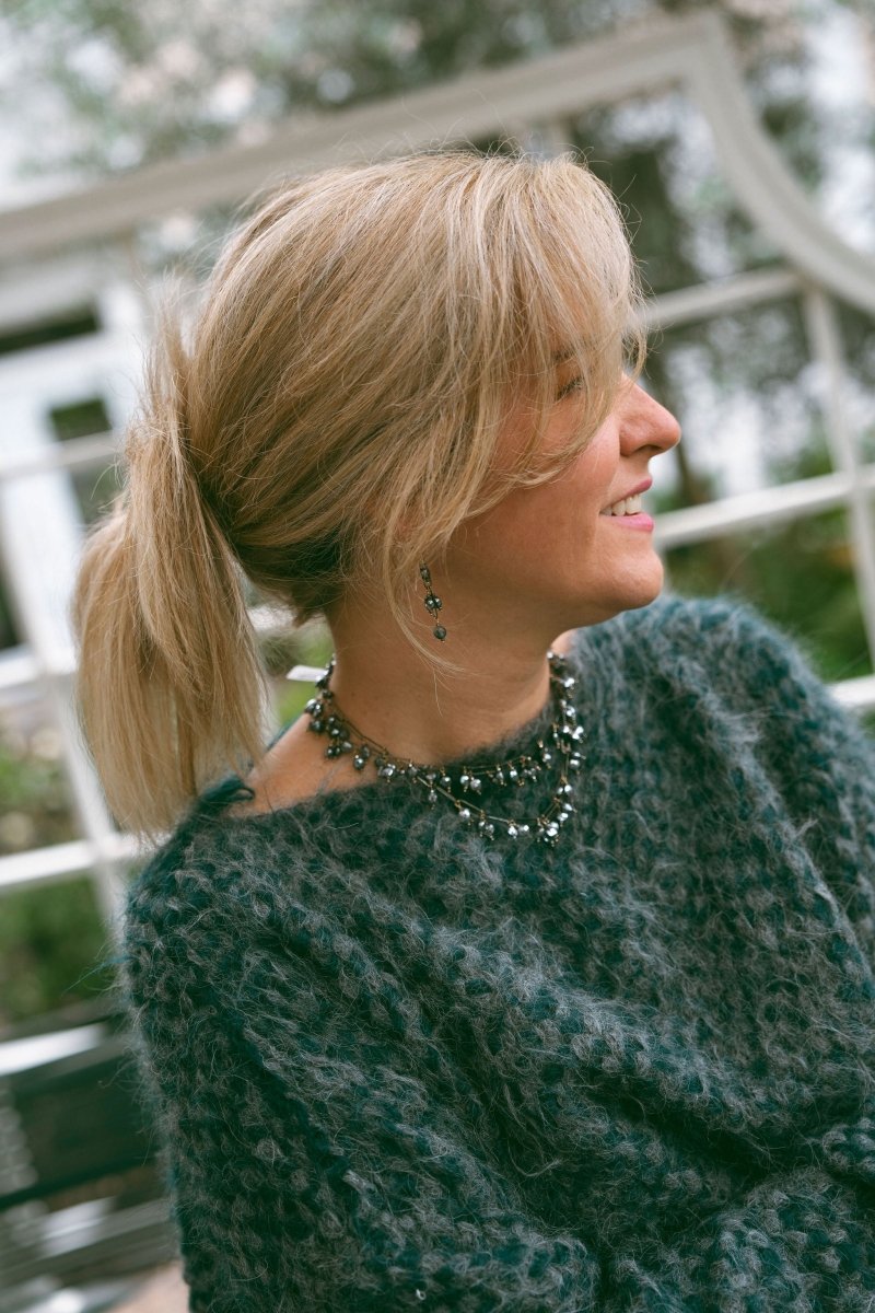 Gunmetal Coin Cut Hematite on Oxidized Chain EarringsBeth ZinkEARRINGS