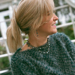 Gunmetal Coin Cut Hematite on Oxidized Chain EarringsBeth ZinkEARRINGS