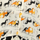 Horse Print Hi - Low Tasseled Hem Button - Up TunicBeulah StyleTOPS