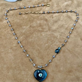 Labradorite Heart with Blue Topaz Pendant NecklaceBeth ZinkNECKLACES