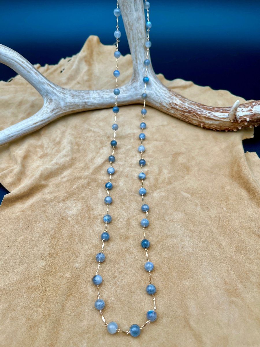 Labradorite Round Gemstones Long NecklaceBeth ZinkNECKLACES