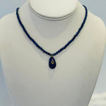Lapis Pear Pendant With Citrine With Coin Lapis Rondelles Short NecklaceBeth ZinkNECKLACES