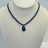 Lapis Pear Pendant With Citrine With Coin Lapis Rondelles Short NecklaceBeth ZinkNECKLACES