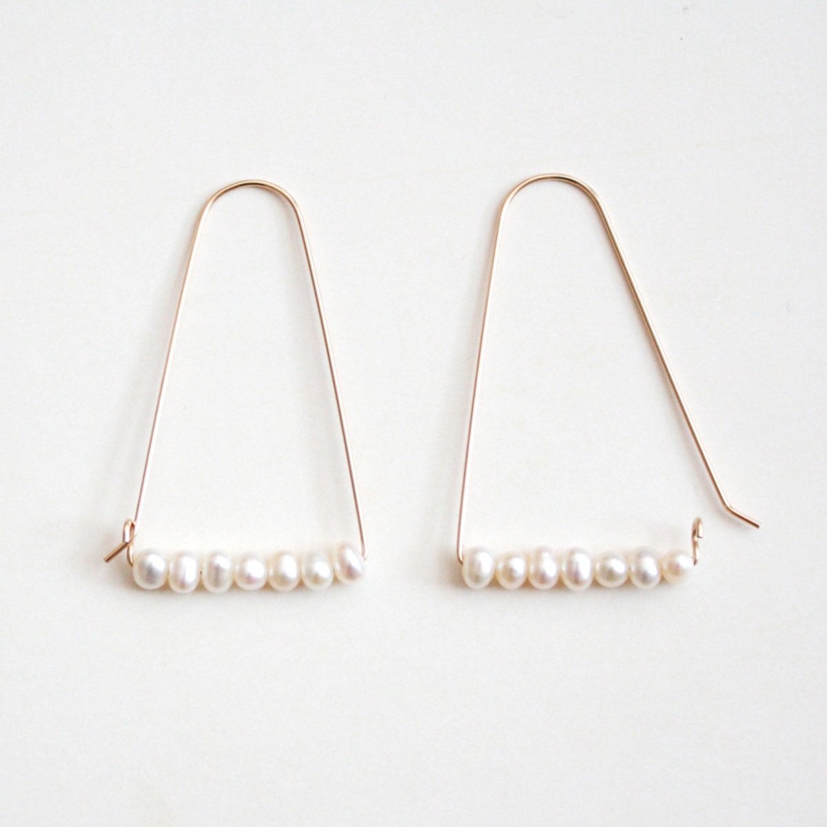 Large Mountain Hoop Earrings - Freshwater Pearls, Online exclusiveHooks and LuxeEarrings