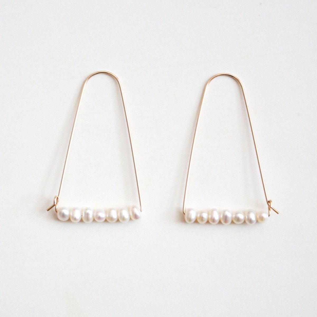 Large Mountain Hoop Earrings - Freshwater Pearls, Online exclusiveHooks and LuxeEarrings