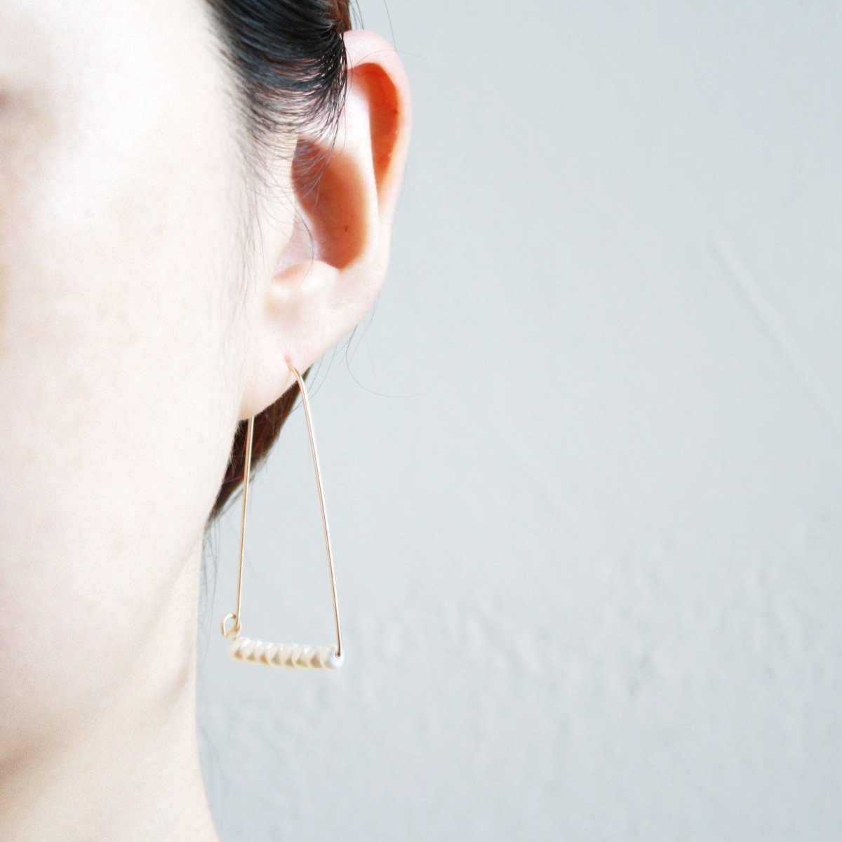 Large Mountain Hoop Earrings - Freshwater Pearls, Online exclusiveHooks and LuxeEarrings