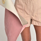 Large Suede clutch in pink: Gold hardwareANA KOUTSIACCESS