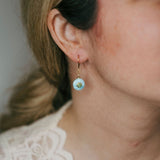 Larimar Coins With Peridot Centers Leverback EarringsBeth ZinkEARRINGS
