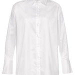 Long Sleeve Button Down Blouse: WhiteLascanaTOPS