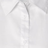 Long Sleeve Button Down Blouse: WhiteLascanaTOPS