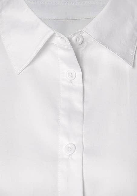 Long Sleeve Button Down Blouse: WhiteLascanaTOPS