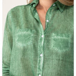Loose - Fitting Washed Shirt “Emperor Green”Terre RougeTOPS