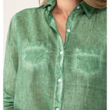 Loose - Fitting Washed Shirt “Emperor Green”Terre RougeTOPS