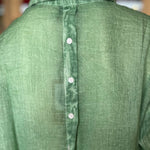 Loose - Fitting Washed Shirt “Emperor Green”Terre RougeTOPS