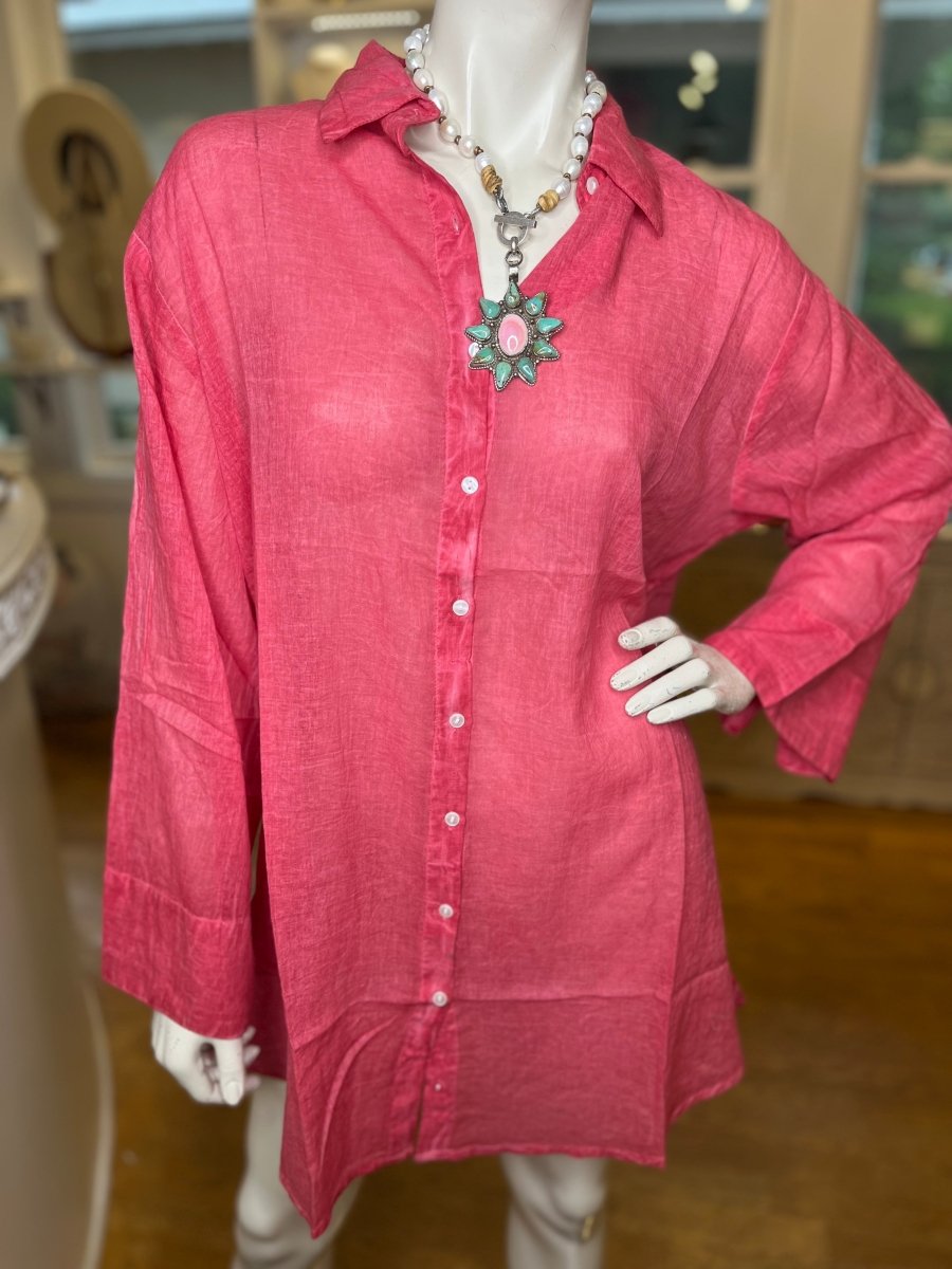 Loose fittng washed shirt “Rouge Lollipop”Terre RougeTOPS