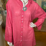 Loose fittng washed shirt “Rouge Lollipop”Terre RougeTOPS