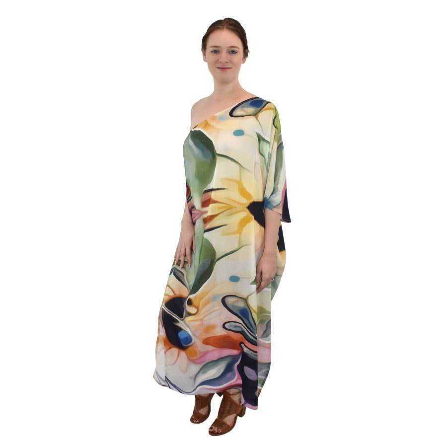 Magdalina Floral One - Shoulder DressDupatta DesignsDRESS