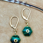 Malachite Hexagon Leverback EarringsBeth ZinkEARRINGS
