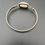 Moonstone and Textured Oxidized Silver BraceletBORABRACELET