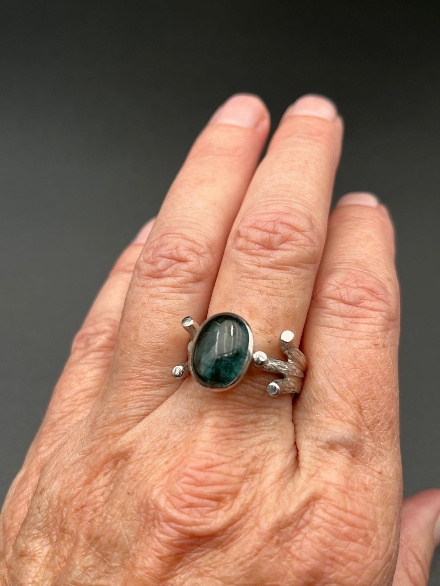 Moss Kyanite in Silver RingBORARINGS