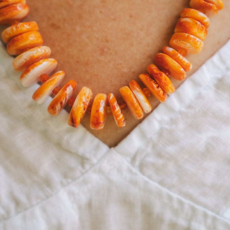 Orange Spiney Oyster Shell NecklaceBeth ZinkNecklace