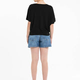 Oversized V - neck sweater in ultrafine cashmere - BlackSTUDIO CASHMERE8SWEATER