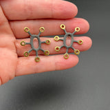Oxidized Silver and Gold Earrings - 1.25”BORAEARRINGS