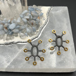 Oxidized Silver and Gold Earrings - 1.25”BORAEARRINGS