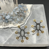 Oxidized Silver and Gold Earrings - 1.25”BORAEARRINGS