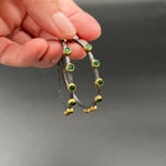 Oxidized Silver & Emerald Hoop Earrings - 1.75” diameterBORAEARRINGS
