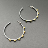Oxidized Silver & Emerald Hoop Earrings - 1.75” diameterBORAEARRINGS