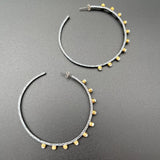 Oxidized Silver & Pearl Hoop Earrings - 2.5” diameterBORAEARRINGS