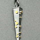 Oxidized Silver Pendulum with Bronze Dots NecklaceBORANECKLACES