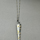 Oxidized Silver Pendulum with Bronze Dots NecklaceBORANECKLACES
