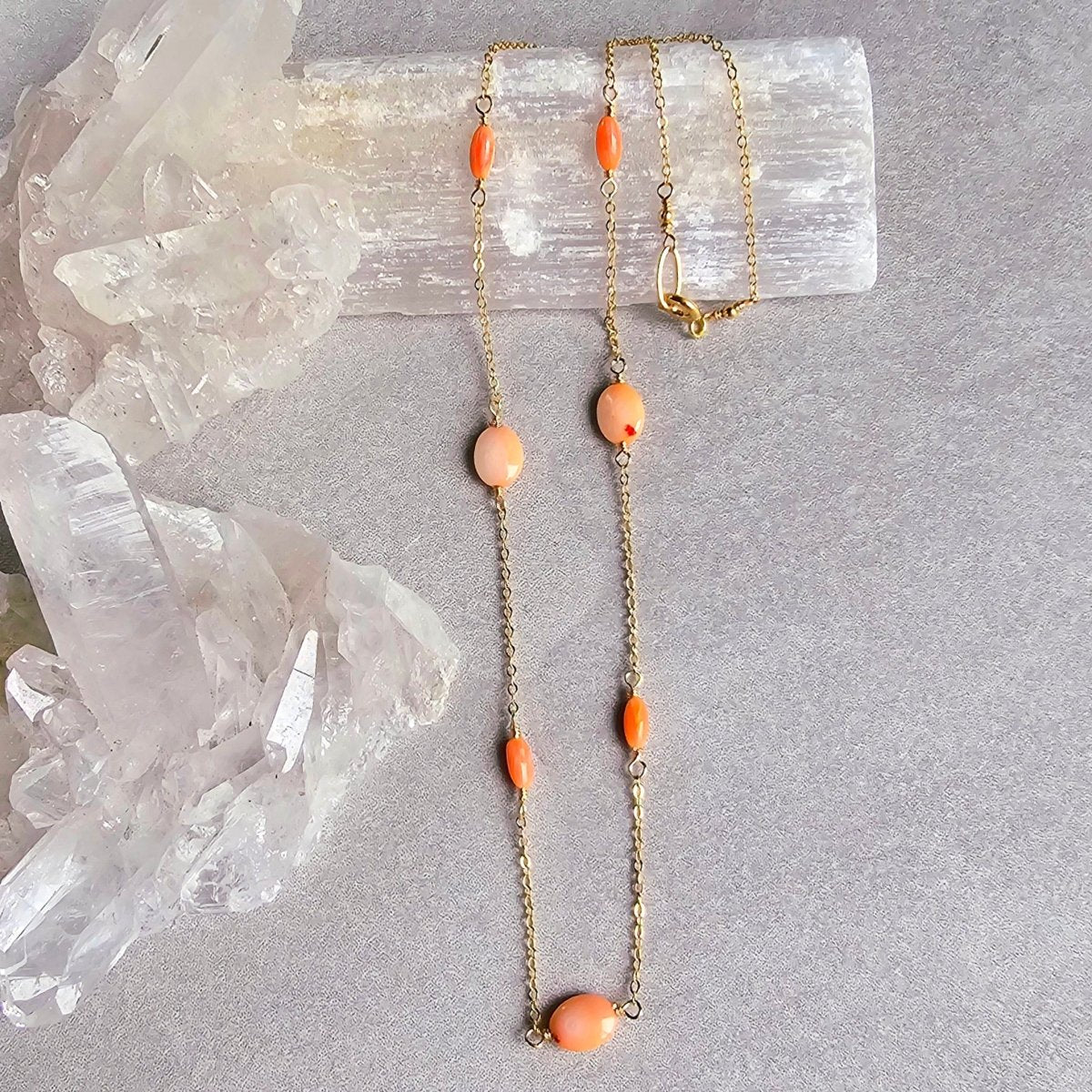 Peach Coral Necklace - Satellite Style #8076James & JezebelleNECKLACES