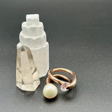 Pearl, CZ, Rose gold over SilverBORARINGS