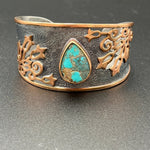 Persian Turquoise and Bronze Cuff - 1.5” tallBORABRACELET