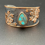 Persian Turquoise and Bronze Cuff - 1.5” tallBORABRACELET