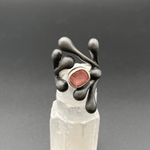 Pink Tourmaline in Oxidized Silver StatementBORARINGS